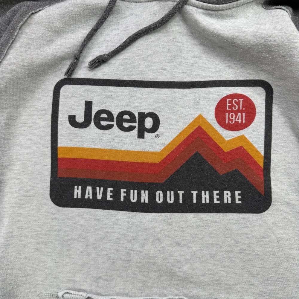 J. America Jeep Hoodie Sweatshirt Unisex S Raglan Retro Graphic Graphic Pullover - Picture 8 of 10